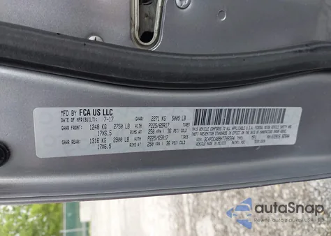 2017 Dodge Journey Se from USA, damaged, VIN 3C4PDCAB9HT706564